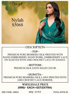 Ganga nylah 5068 wholesaler ladies dress material in indore